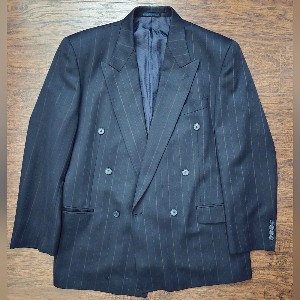 Men's Yves Saint Laurent Navy Pinstripe Blazer 44R
